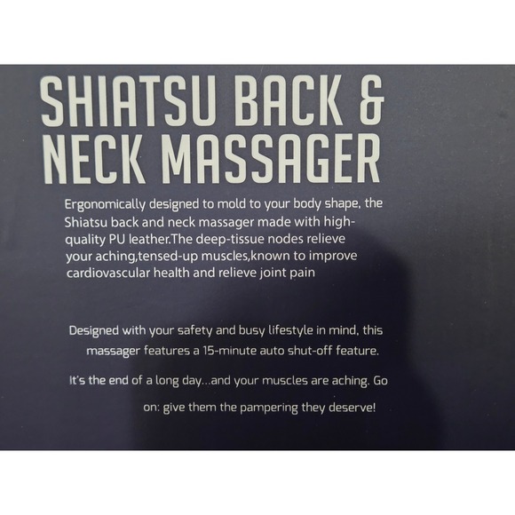 Daily Life Shiatsu Back and Neck Massager Heat 8 Nodes ZC-3002 Black PU Leather - Picture 5 of 6